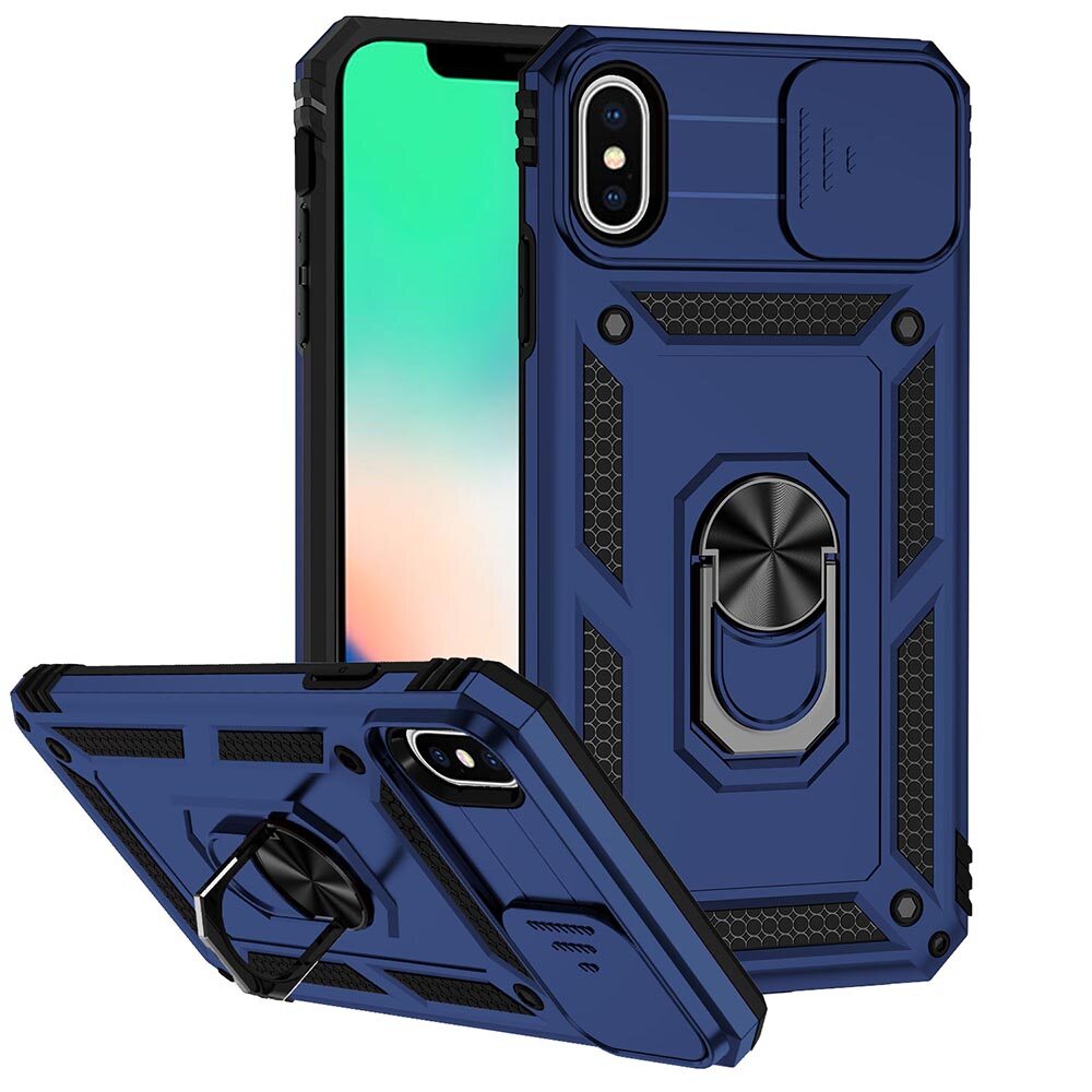 For iPhone X XS XR XS Max Phone Case,Sergeant Push Window Protection Camera Armor Ring Bracket Back Cover