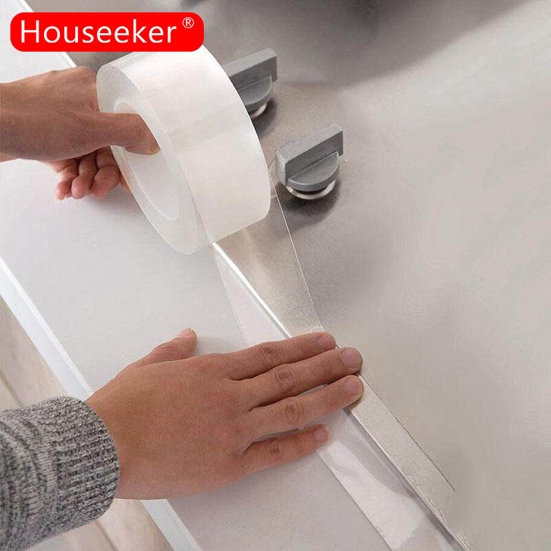 Houseeker Kitchen Sink Sticker Waterproof Anti-moisture Acrylic Tape Corner Sink Gap Seal Strip Wall Sticker Bathroom