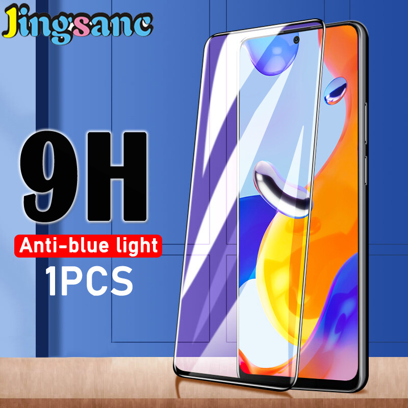Jingsanc 1 pcs for xiaomi redmi note 11/note 11s/note 11 pro/note 11 pro 5g global version full cover anti-blue light tempered glass 9h hardness anti fingerprin screen protector film