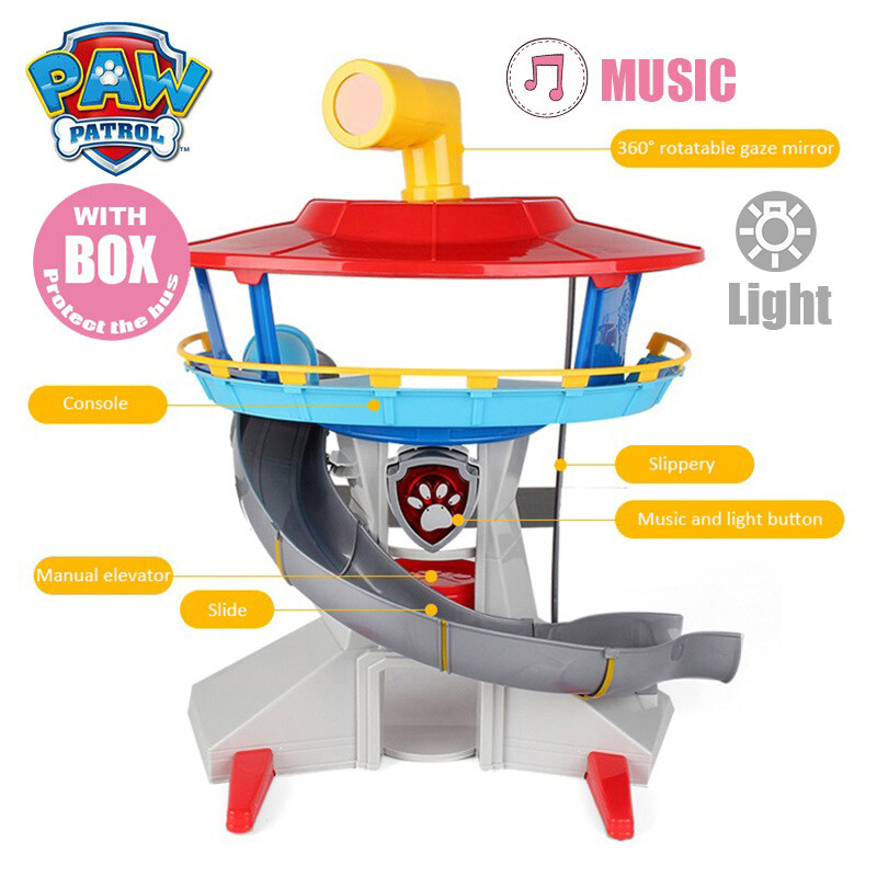 Trung Quốc Paw tuần tra đồ chơi lookout Tiếng Anh âm nhạc ánh sáng tháp canh cơ sở trụ sở chó cứu hộ