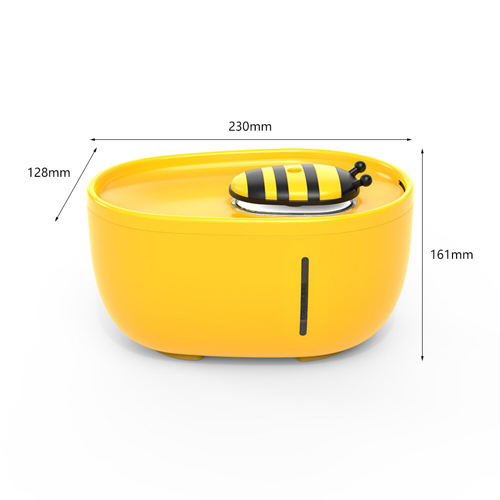Bee Shape Cat Automatic Water Fountain 2L USB Electric Mute Cat Drinker Bowl Recirculate Filtering Drinker for Cats Pet Water Dispenser