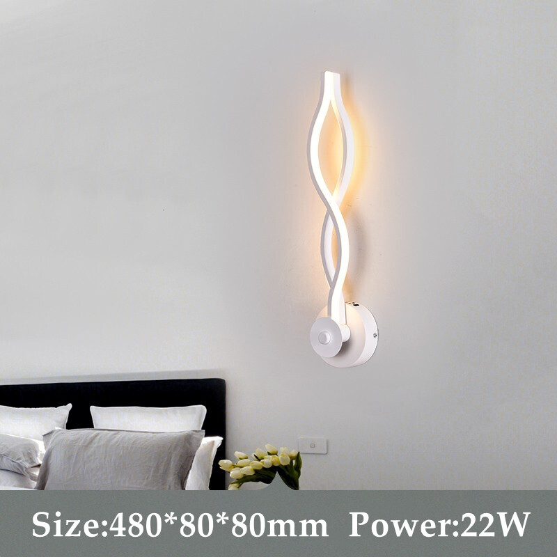 New Modern LED Wall Lamps For Bedroom Bedside Indoor Lighting Lights Penteadeira White Black Sconce Aluminum Corridor Decorate