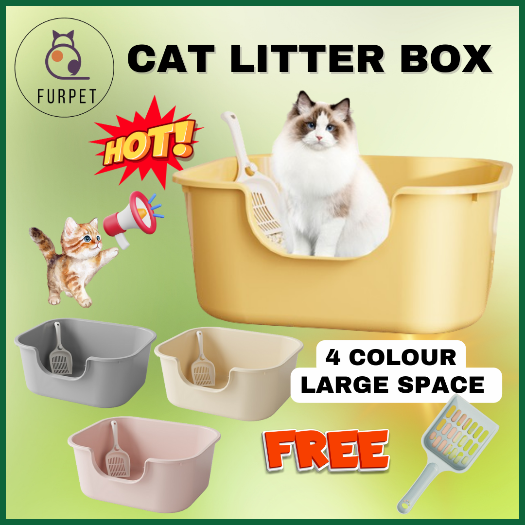 FURPET Cat Litter Box Extra Big Tempat Berak Kucing Bekas Pasir