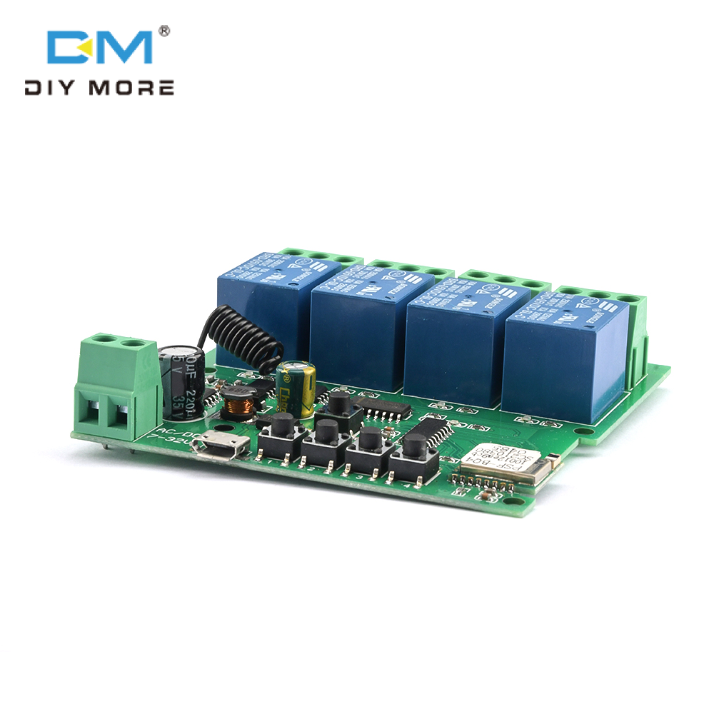 diymore Mô-đun Công Tắc Rơ Le WiFi Thông Minh 4 Kênh EWelink/Tuya APP Công Tắc Điều Khiển Từ Xa Không Dây 433Mhz Cho Nhà Thông Minh Google 5V-32v