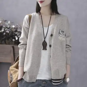 loose knit casual cardigan