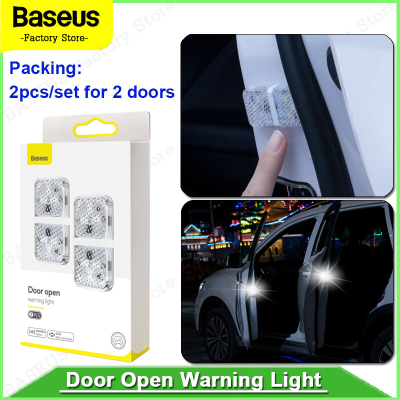 Baseus Car Door Opening Warning Lights Waterproof 6 Led Safety Lamps Auto Open Sticker Safety Flashing Warn Light Anti Collision Lazada Singapore