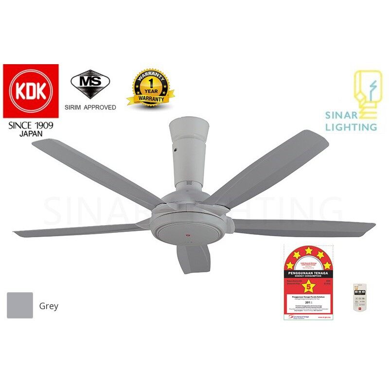 KDK K14YZ & K14XZ (Z Series) 140cm/56" 5 Blades Ceiling Fan & 4