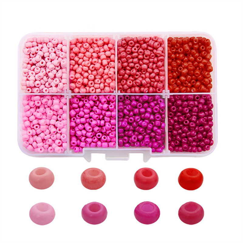 1Box 3mm 3400pcs/Lot Glass Seed Beads Czech Charm Crystal Spacer Glass Beads For Bracelet Necklace Jewelry Making Kits DIY Handmade Sewing Supplies Accessories Set