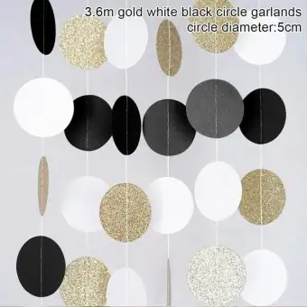 11 Feet Glitter Gold White Pink Big Circle Garland For Wedding