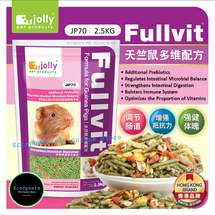 Image showcasing JOLLY Fullvit Formula For Guinea Pigs (Guinea Pig Food / Pellet) - 1kg ...