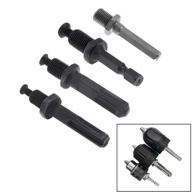 1/2 20UNF 3/8 24UNF Drill Chuck Connecting Rod Adapter Round Handle Square Hexagon Shank Male Thread Screw Drilling Bits for Electric Hammer Wrench