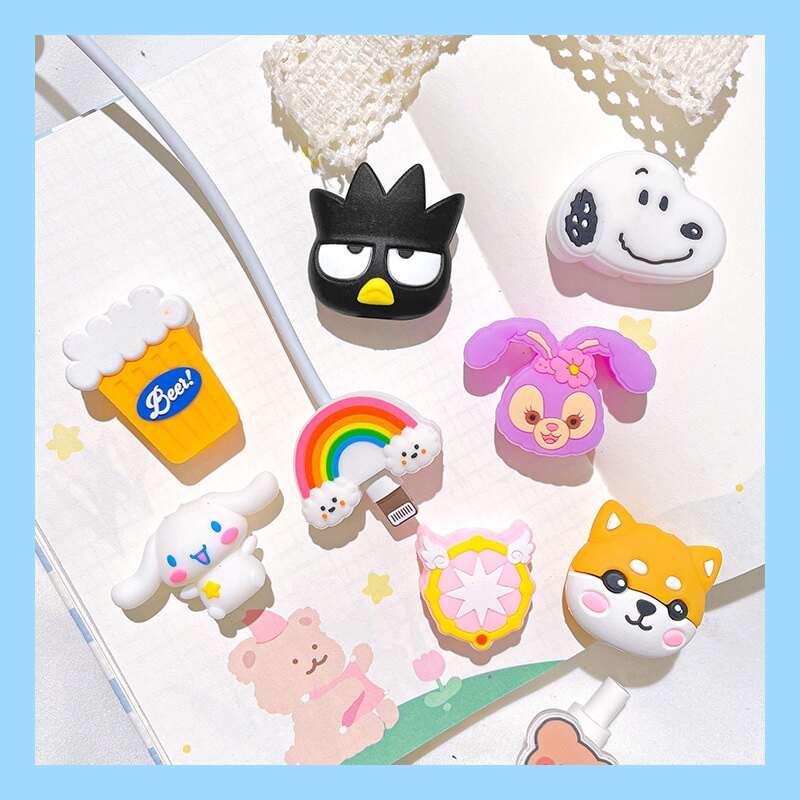 Universal Charging Cable Protector Cartoon Data Cord Protector Retainer Protective Covers For USB Lightning Cable [cchoice]