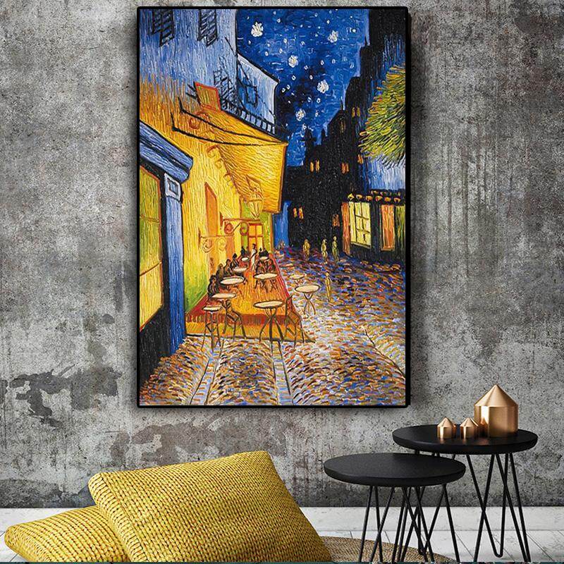 40x60CM Abstract Art Famous Van Gogh Cafe Terrace At Night Picture Canvas Print Wallpaper House Decor Poster