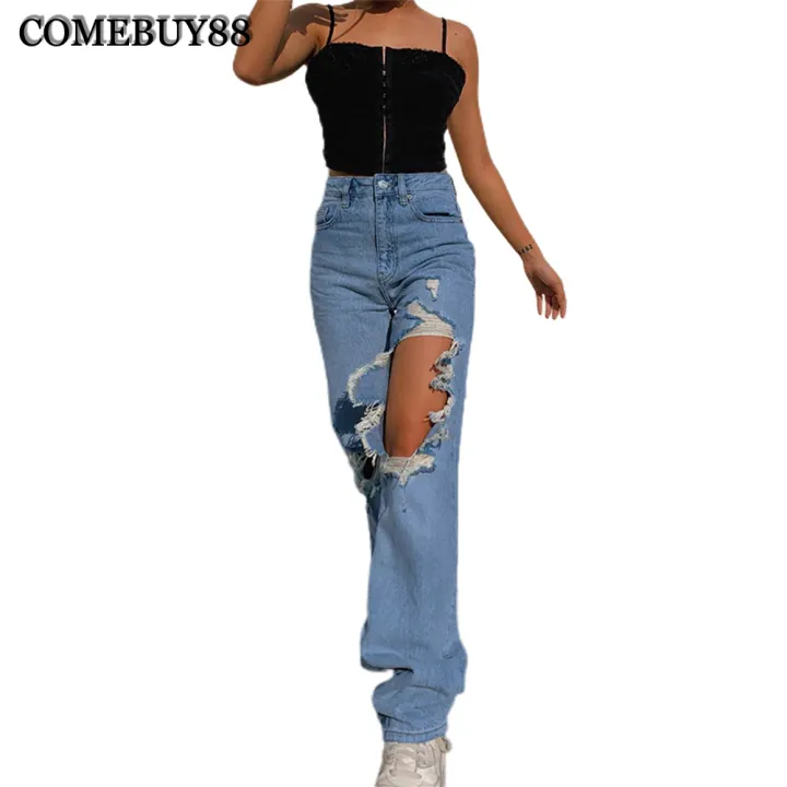long straight jeans womens