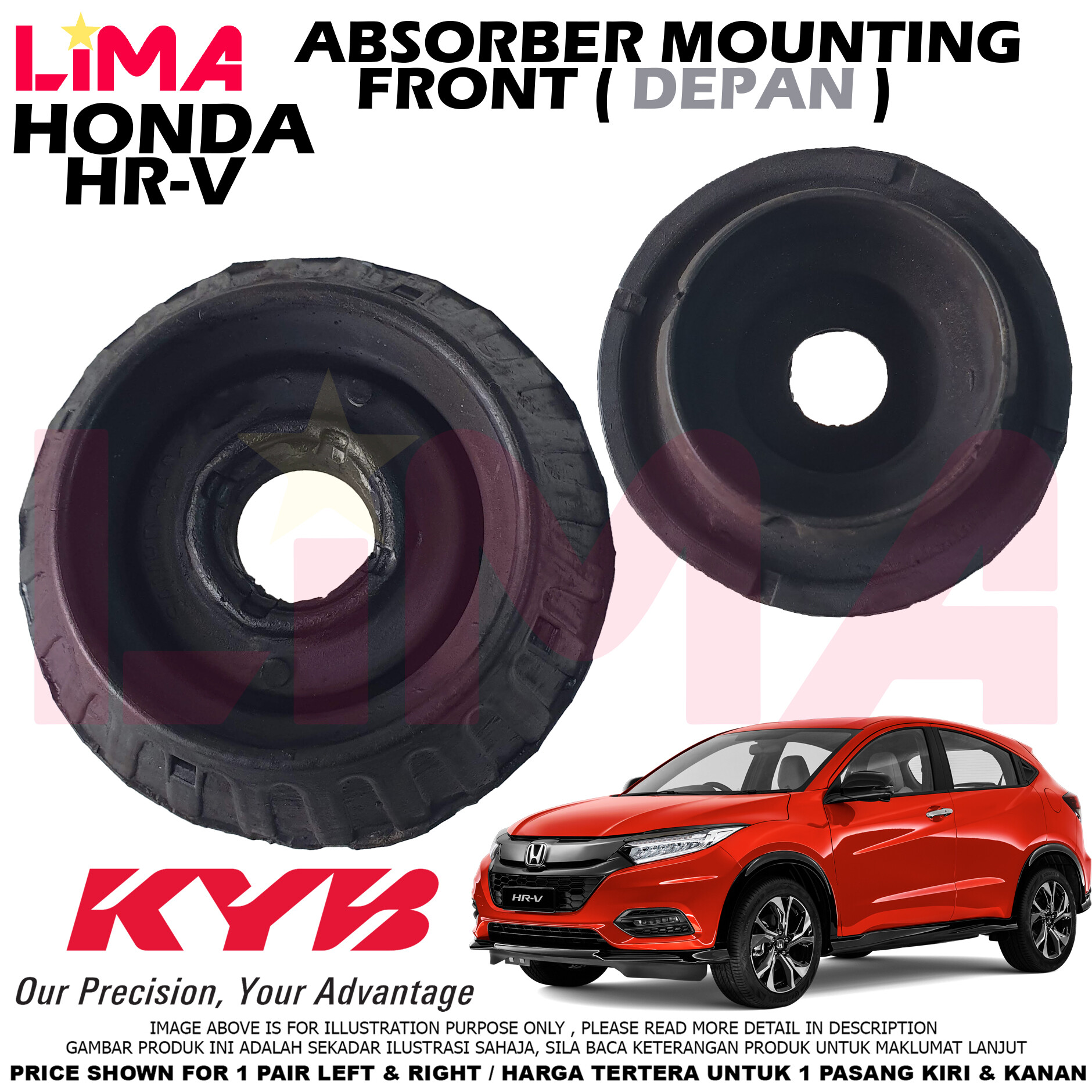 1pair Honda Hrv Front Absorber Top Mount Absorber Mounting Kayaba Kyb Lazada