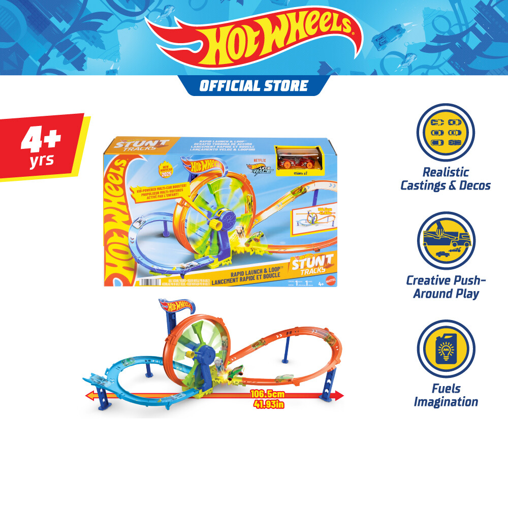 Vehicle Hot Wheels Super Loop Chase Race Trackset Hot Wheels Rapid Launch  Loop Playset With 1: