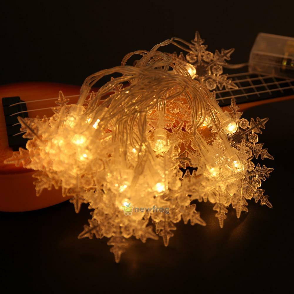 Rèm Dây Hình Bông Tuyết 20 LED Đèn Cửa Sổ, Trang Trí Tiệc Cưới Giáng Sinh
