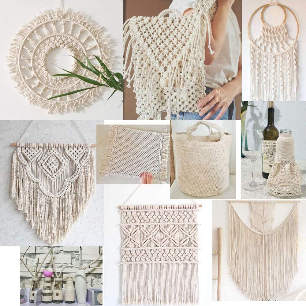 Caoshs۩ 3mm 4mm 5mm 6mm Macrame Rope Twisted String Cotton Cord For Handmade Natural Beige Rope DIY Home Wedding Accessories Gift