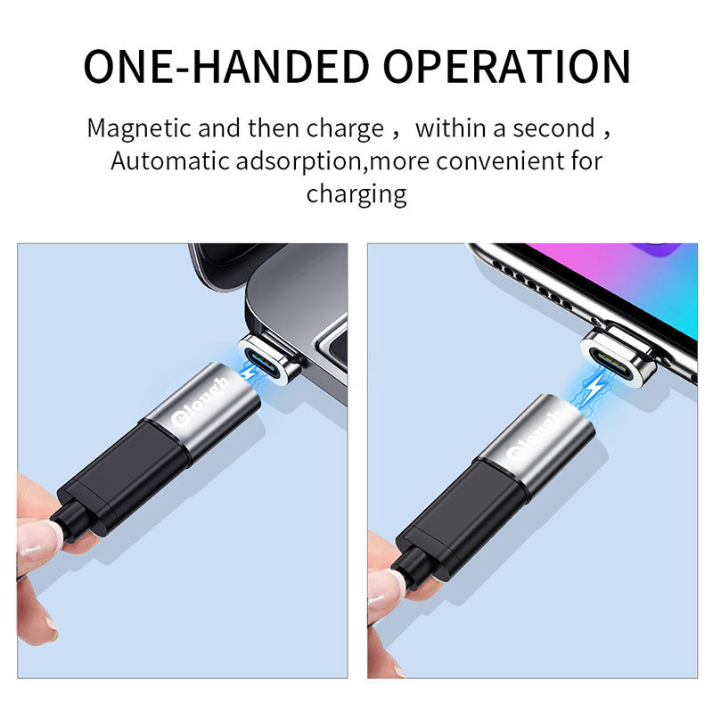Elough Magnetic OTG Adapter Data cable adapter For iPhone 13 Xiaomi Macbook USB Type C Micro To Micro Type C Lighting Data Transfer OTG Converter