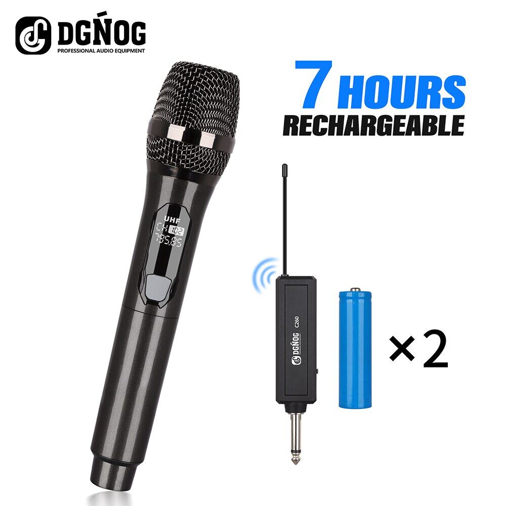 C260 Wireless Microphone Rechargeable Fixed Frequency VHF 30M Range Wireless Handheld Dynamic Mic For Karaoke Singing Home Party