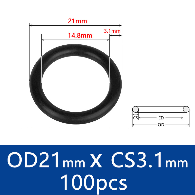 Round Oring 100pcs Diameter 15mm-35mm Thickness 3.1mm Black NBR Nitrile Rubber Sealing Soft Seal O-ring Gasket