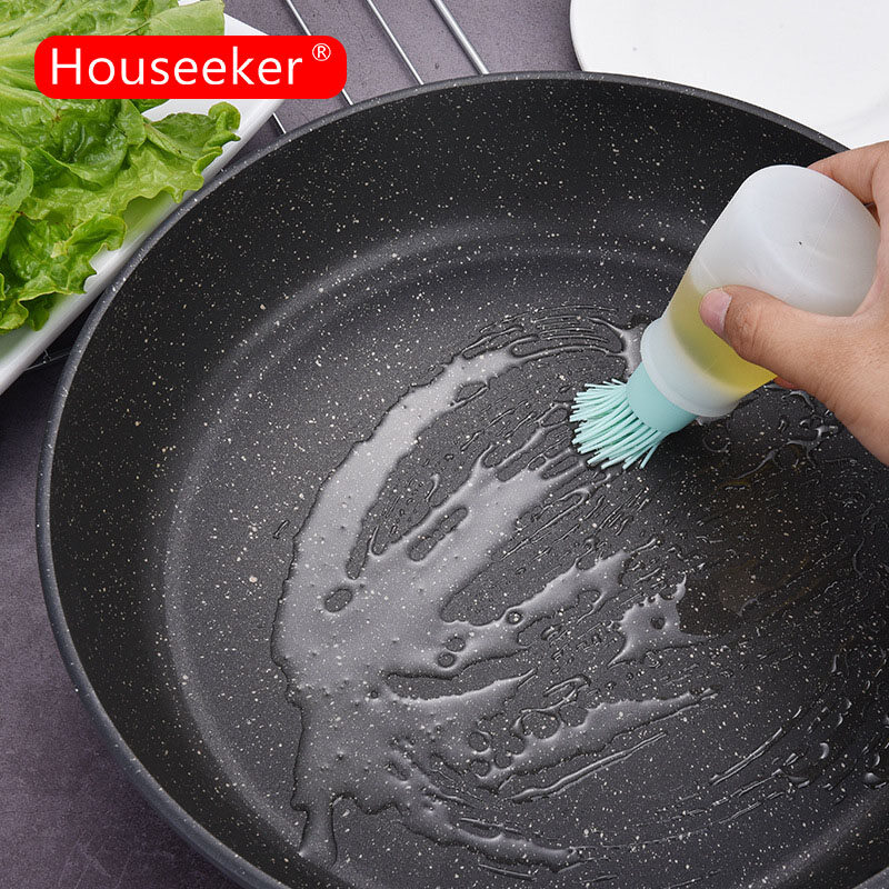 Houseeker Silicone BBQ Oil Brush Heat Resistant Garden Barbecue Oil Bottle Pastry Brush Cooking BBQ Tools