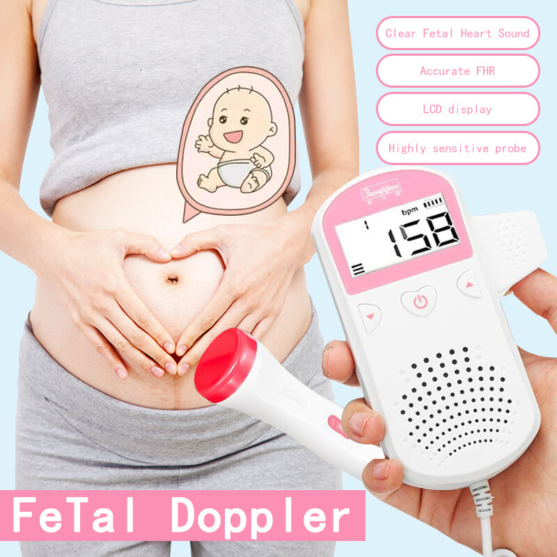 Pocket Fetal Doppler Baby Heart Beat Rate Monitor FHR LCD Probe Pregnancy Fetus 