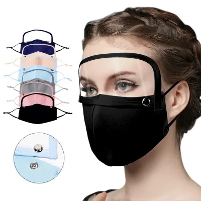 Adults Detachable Reusable Face Cover Protective Mask With Eye Mask Dustproof Windproof Sunscreen Breathing Valve
