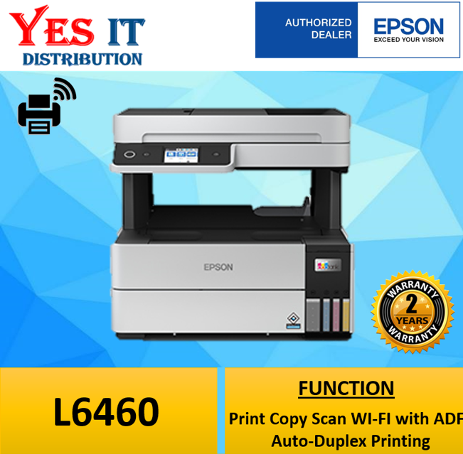 Epson Ecotank L6460 A4 Ink Tank Printer Print Scan Copy With Adf