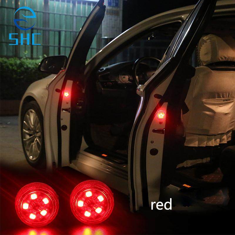 SHC 2 Pcs Magnetic Nirkabel LED Mobil Pembuka Pintu Peringatan Lampu Tahan Air Strobo Berkedip Anti Belakang Tabrakan LED Lampu Pengaman (kuning)