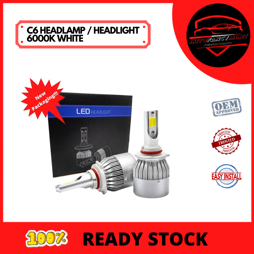 T Joint strap C6] LED COB 6000K-H1/H3/H4/H7/H8/H11/9006-Car Headlight/Headlamp/Bulbs/Fog  Lamp | Lazada