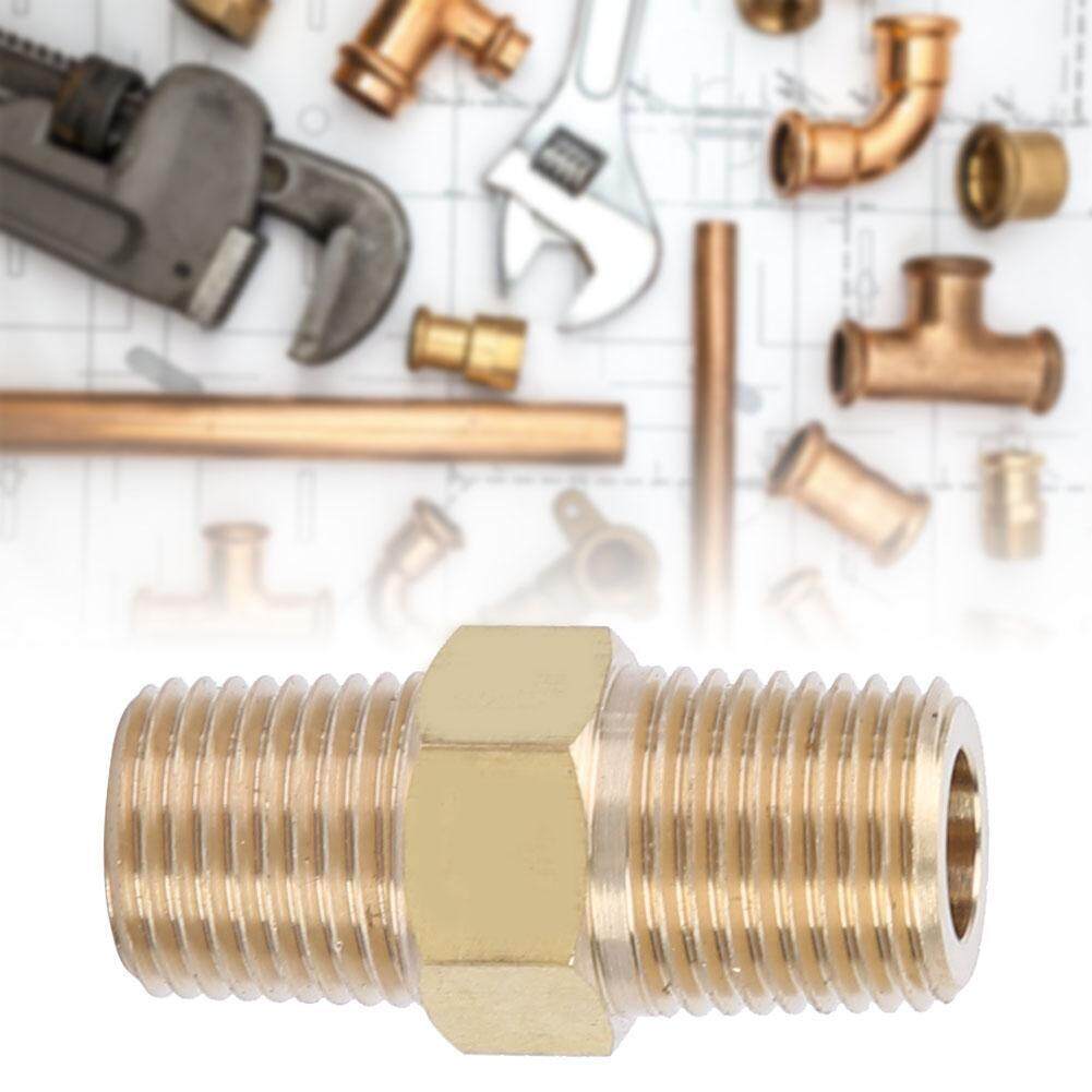 Brass BSPT Male x NPT Male Hex Nipple Pipe Fitting Adapter for Air Water Fuel