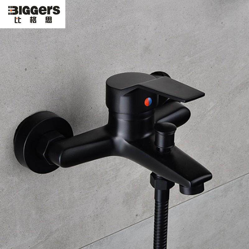 Biggers sanitary black color brass material bathroom shower faucet single handle cold hot water mixer tap shower tap