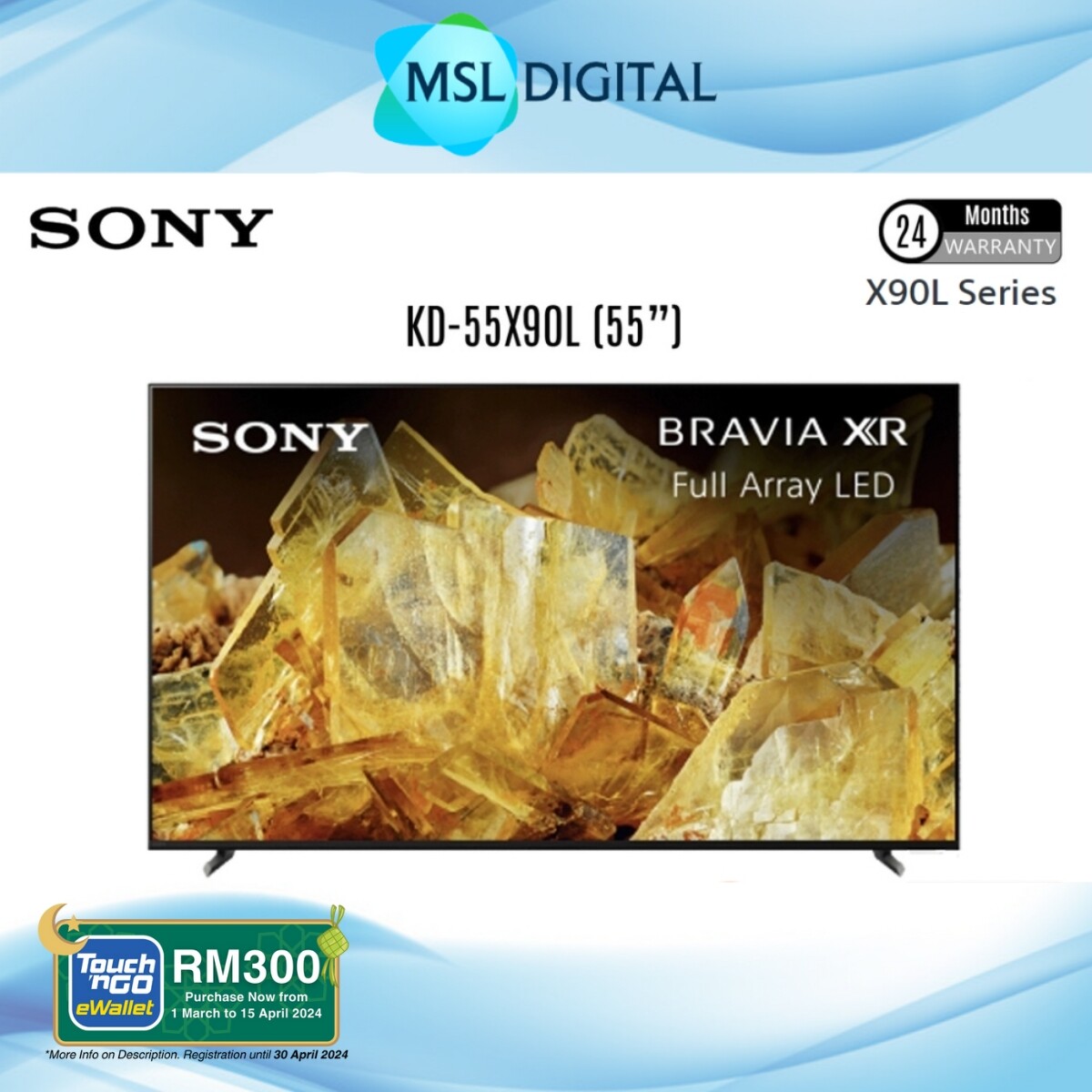 Sony Bravia XR-55X90L (55") X90L | BRAVIA XR | Full Array LED | 4K ...
