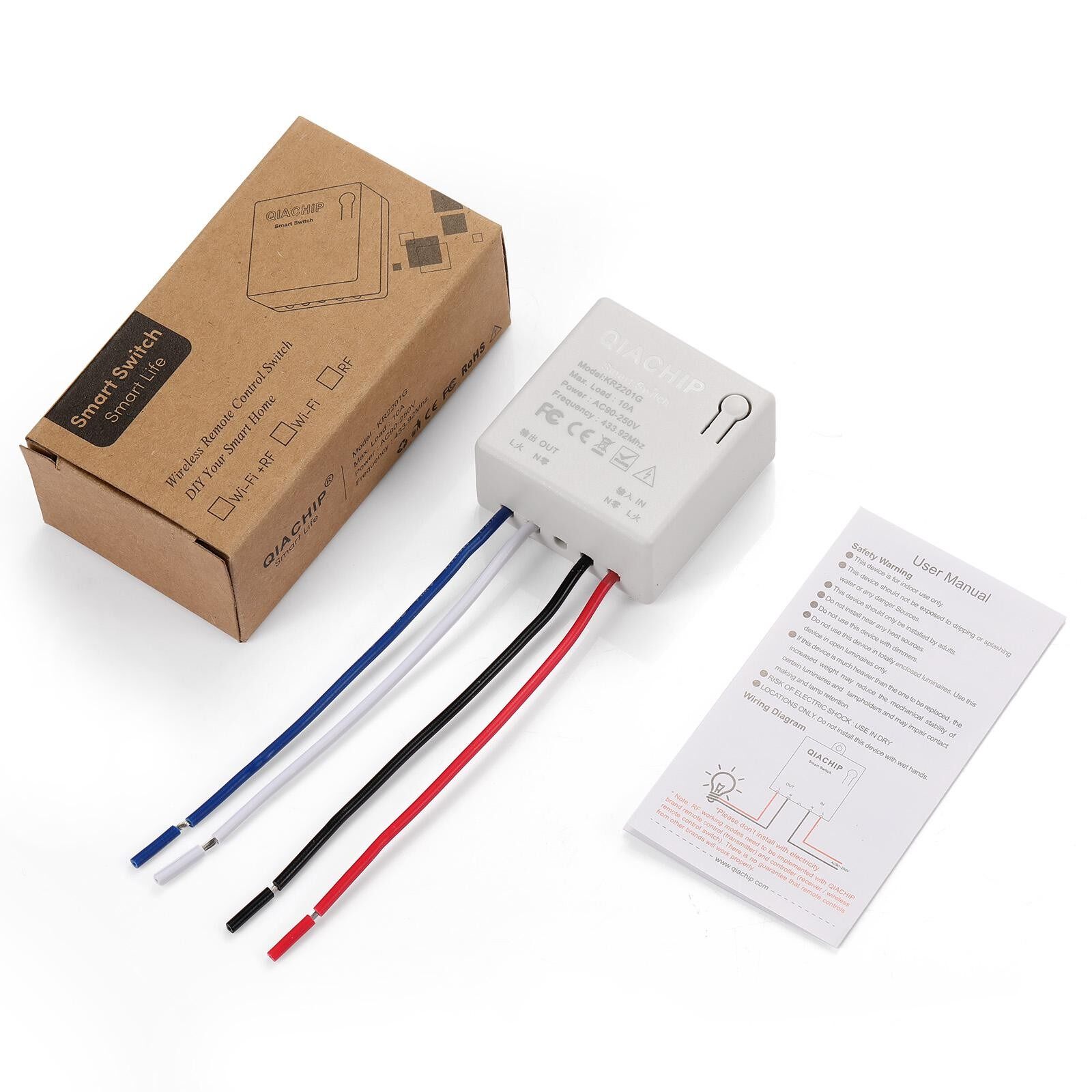 Wireless Smart Switch Light RF 433Mhz Wall Panel Switch with Remote Control Mini Relay Receiver 220V Led Light Lamp Fan