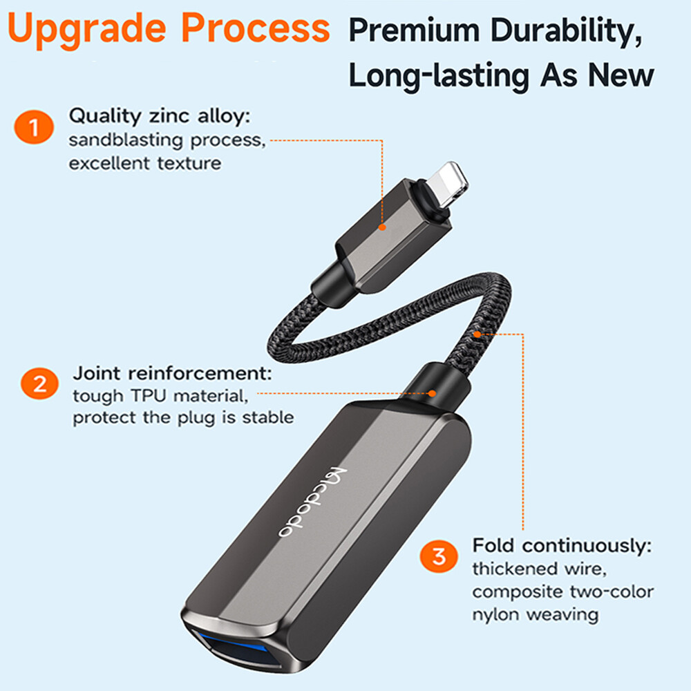 Mcdodo USB-A 3.0 TO lightning Adapters Adapter OTG Cable Adapter Converter