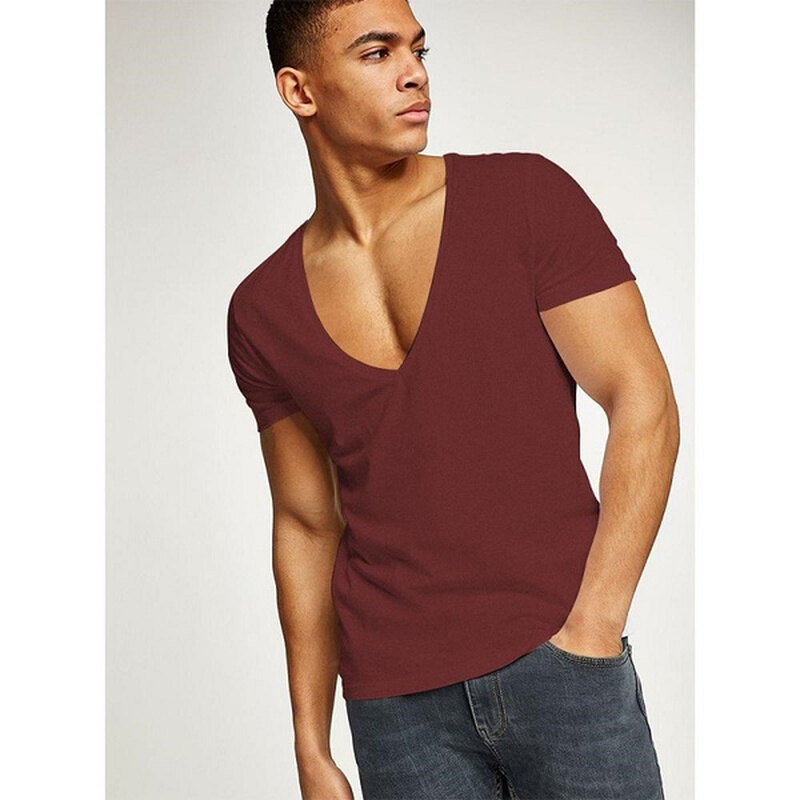 Deep V Neck T Shirt Men - Best Price in 