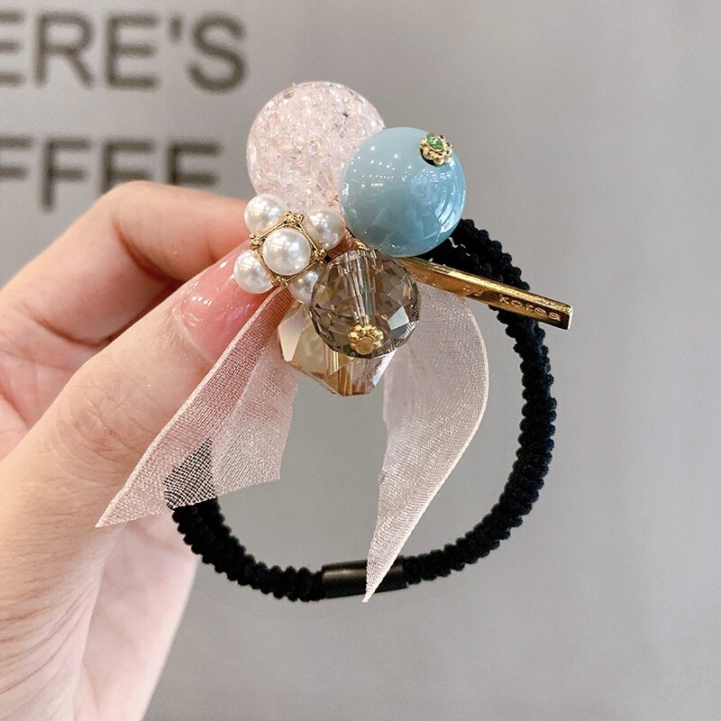 New Korean Hair Rope Fashion Cute Crystal Ball Elastic Rubber Band Girl Woman Hair Accessories