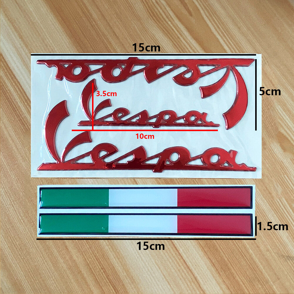 Original Size 3D Italian Badge Emblem Sticker Decal For PIAGGIO Vespa GTS300 LX125 LX150 125 150 ie Sprint Primavera 300 LX LXV Stickers