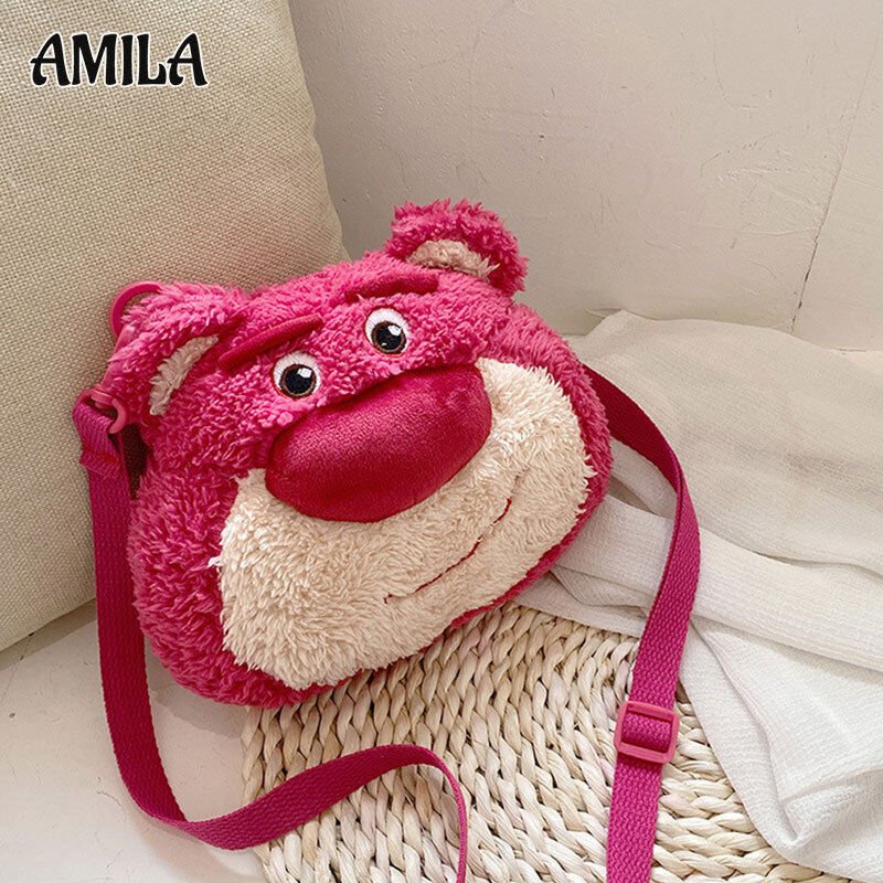 AMILA strawberry bear plush toy children's diagonal bag