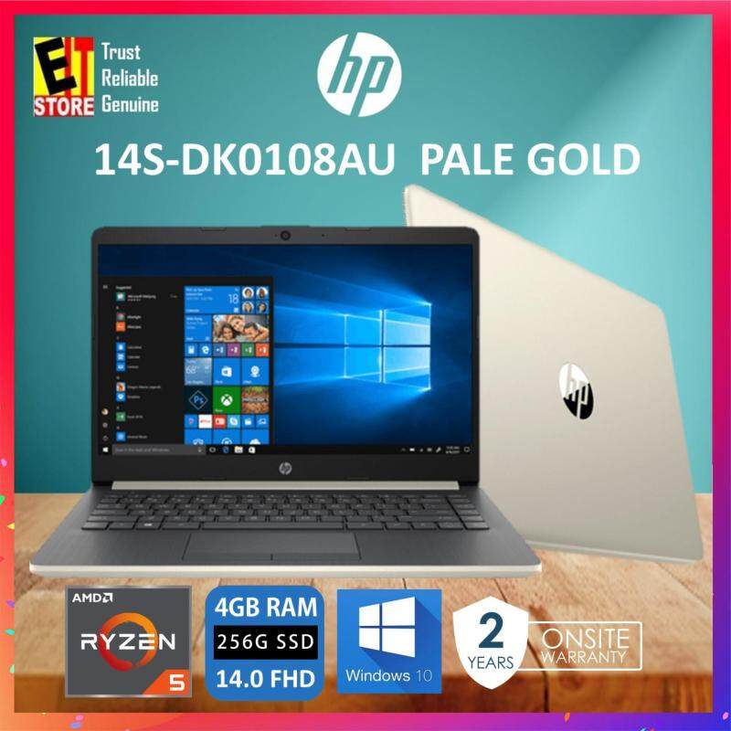 HP 14S-DK0108AU PALE GOLD (RYZEN 5 3500U/4GB/256GB SSD/UMA/14″ FHD/W10/2YRS) + BAG Laptop Malaysia