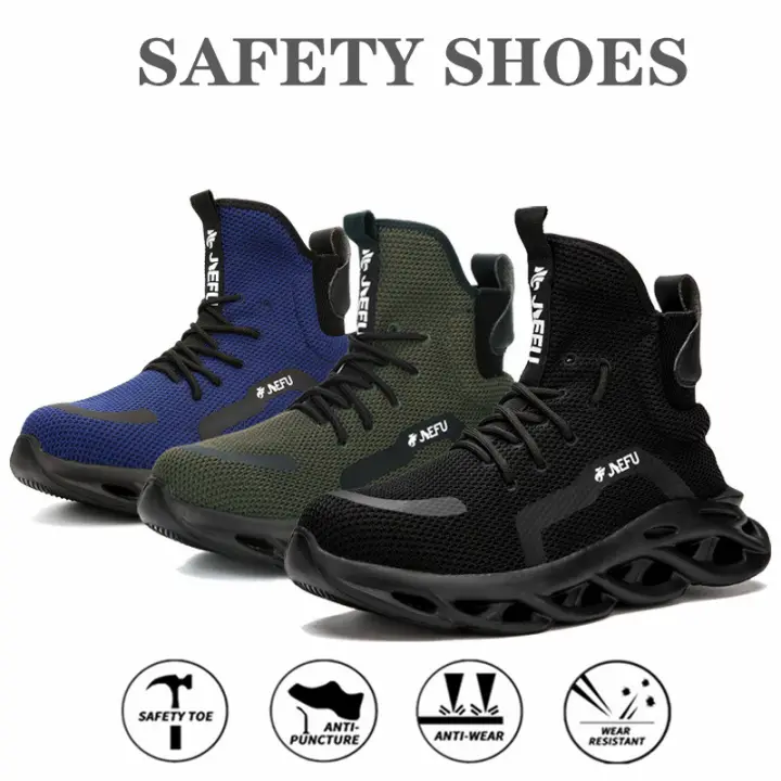 steel toe high top sneakers