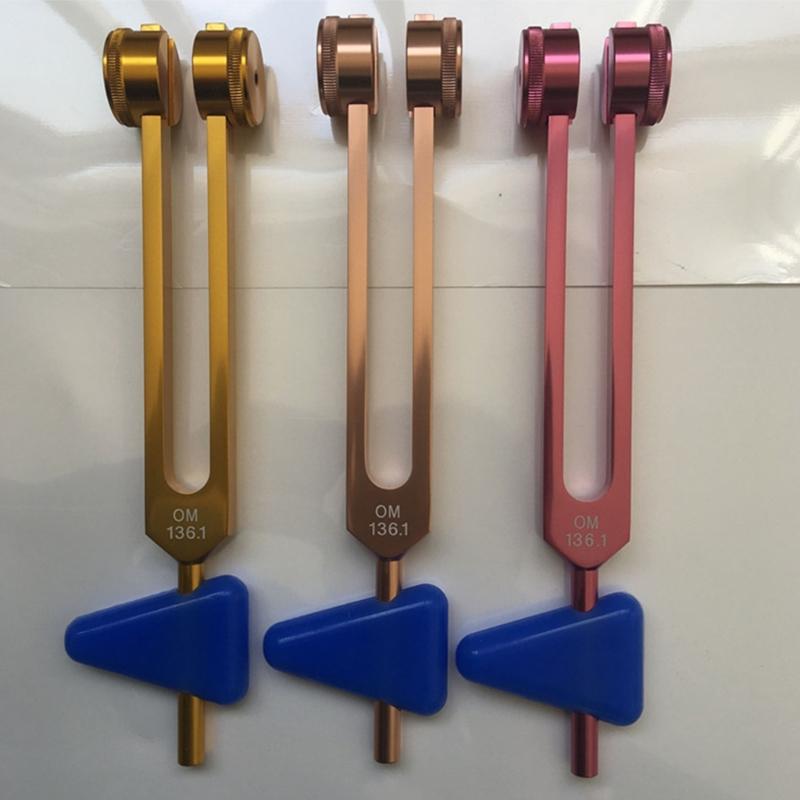 OM 136.1 Hz Tuning Forks Set Chakra Tuning Fork Sound Healing Fork Crystal Fork Tuning Therapy Tool All In A pouch & Wooden Striker