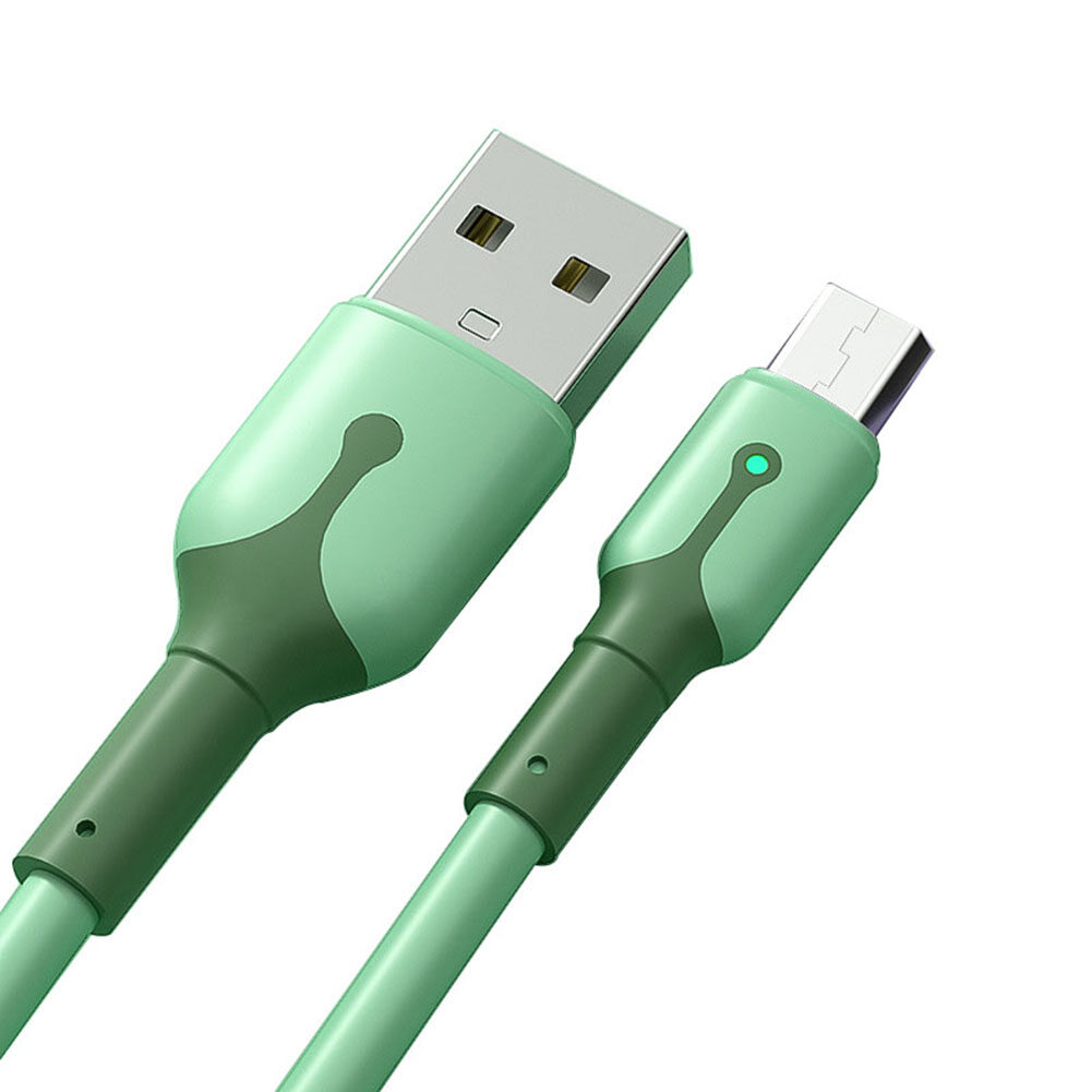 Sawu 5a fast charger liquid silicone cable with led light micro usb / type-c charger cable iphone cable