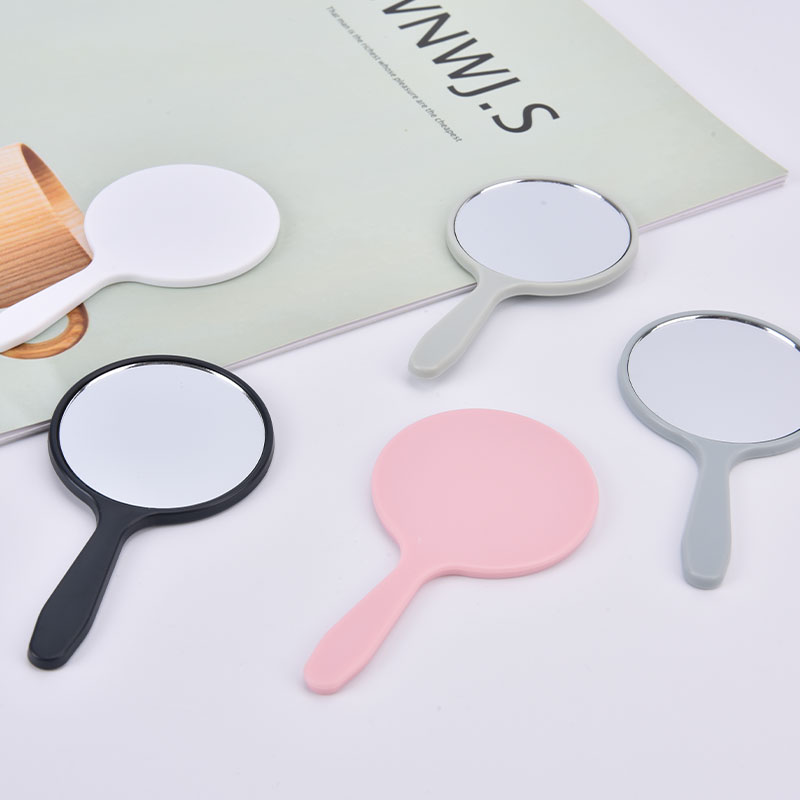 New Handheld Makeup Mirror Round Vanity Mirror with Handle Hand Mirror Cosmetic