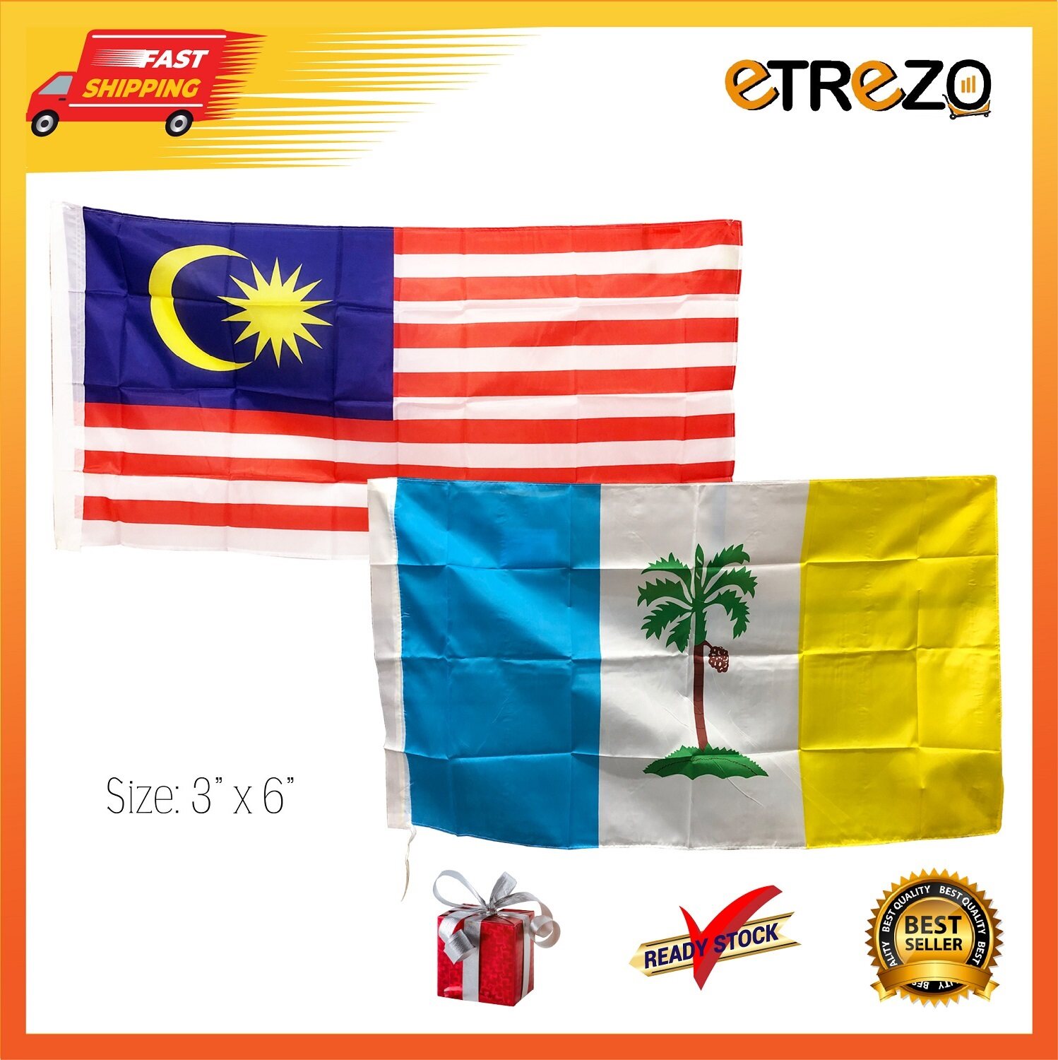 Bendera Negeri State Flag Penang Kedah Selangor Perlis Perak 3x 6 Lazada