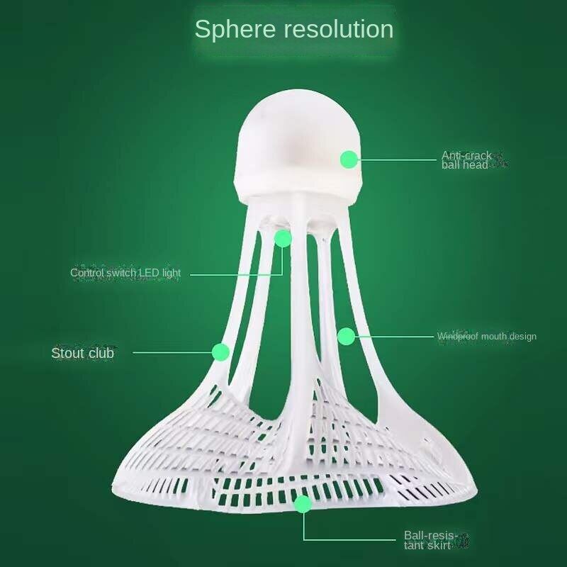 3PCS Luminous Badminton Sub Plastic Windproof Room Outdoor Training Nylon Night Fluorescent Light with Luminous Badminton