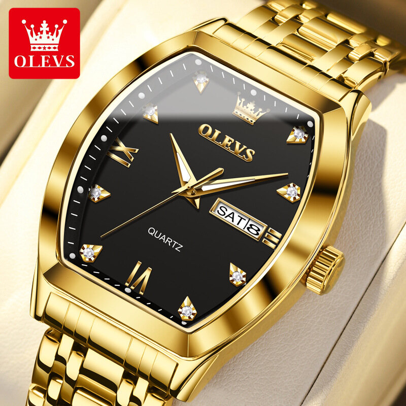 OLEVS 5528 Fashion Business Casual Men's Quartz Watch 2023 New Classic Large Gold Watch Versatile Waterproof Men's Watch