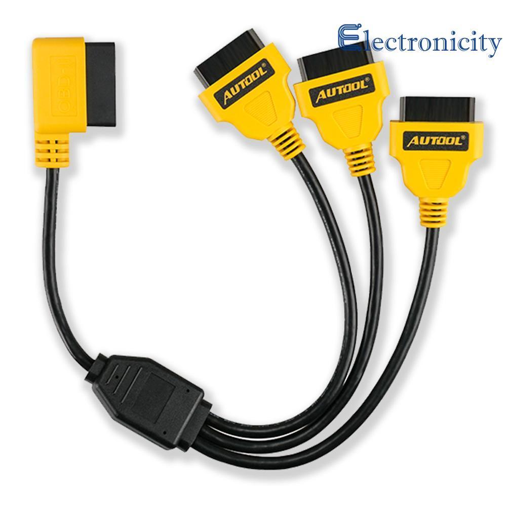 Autool obd2 y splitter cable 50cm 1 to 3 converter adapter extension cord