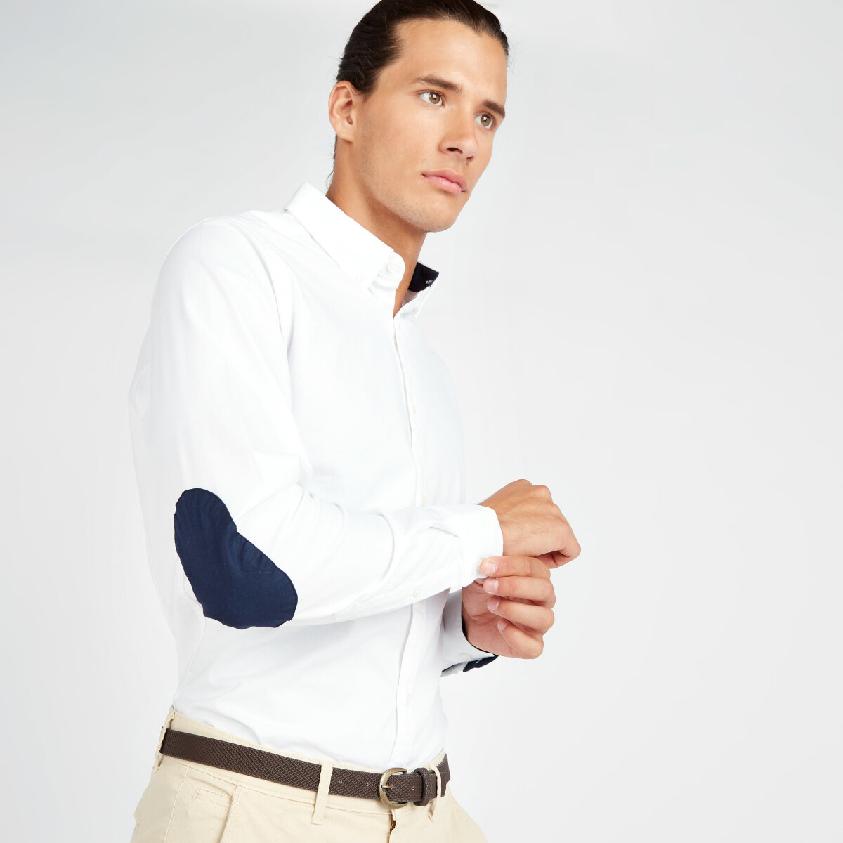 men's long sleeve shirt with elbow patches